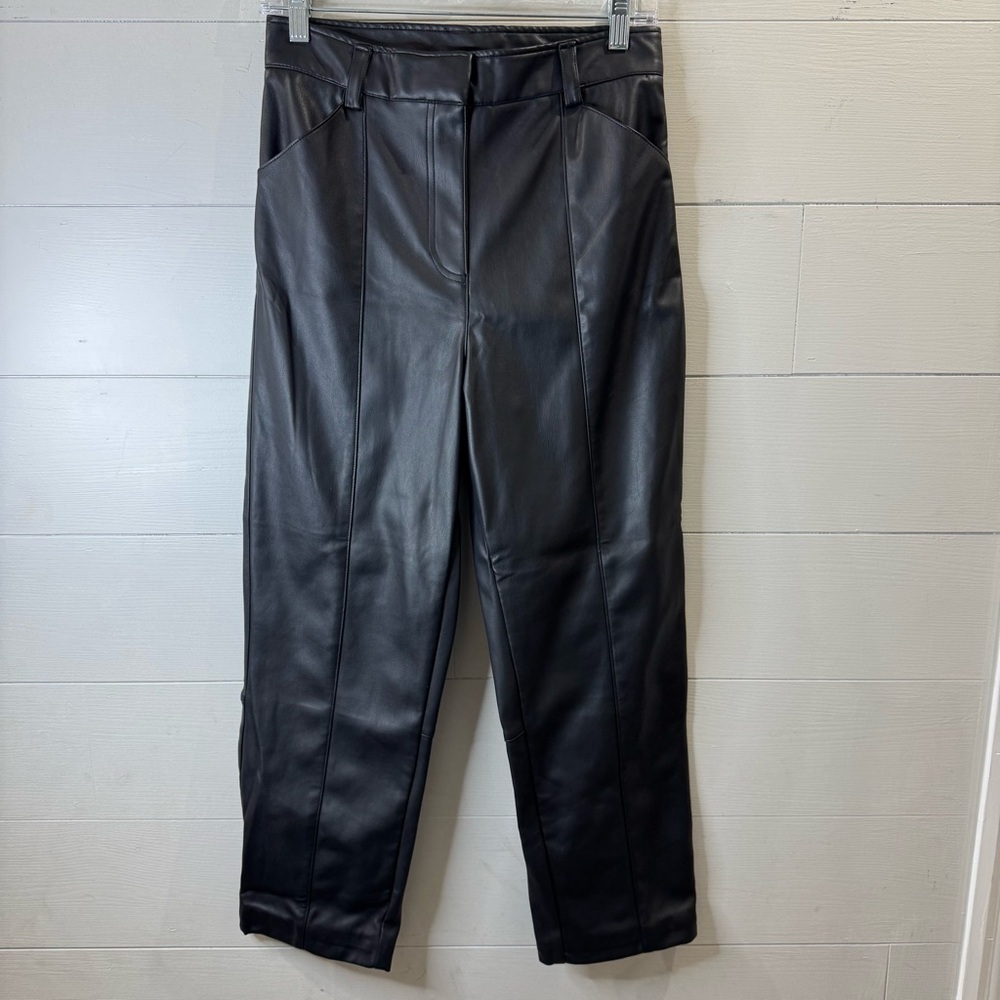 H&M | Women's Black Faux Leather Pants Size 6